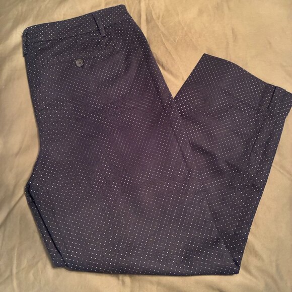 Dalia Navy Blue with white poke-a-dot Cropped Pants - EUC - Picture 1 of 9